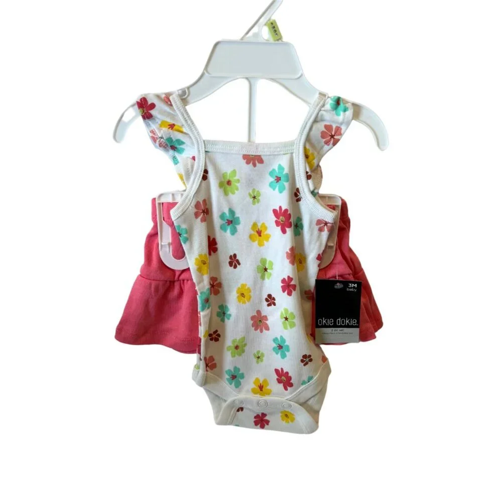 Carters & Okie Dokie Baby Girl Bodysuits & Rompers 3M Cotton Pink Floral Lemonad